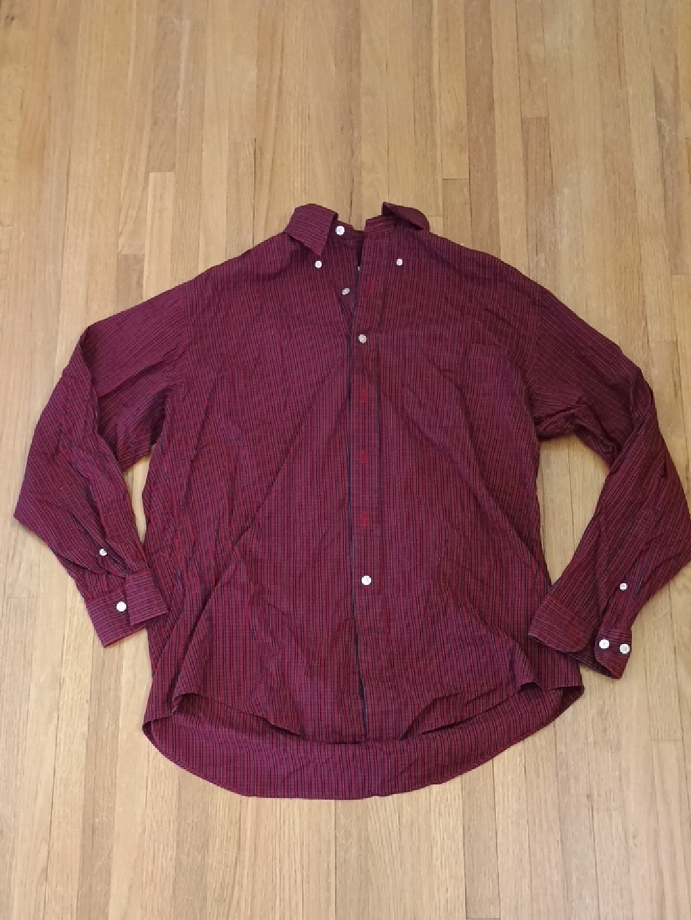 Brooks Brothers Burgundy Striped Dress Shirt